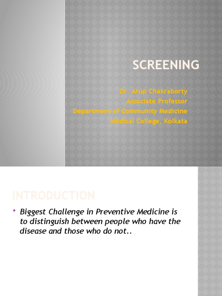 Diagnosis and Screening