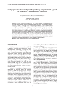 Emotional Wellbeing for Autistic People: A Holistic Approach